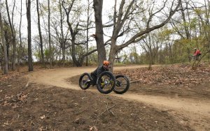 handcycle on mountain bike trail