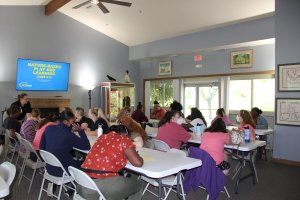 Teachers in classroom learning about nature based play